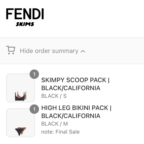 Skims x fendi BLACK bra & brief set - Picture 2 of 3